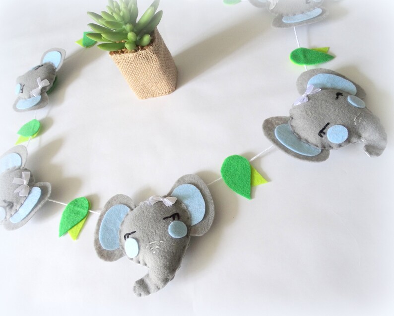 Elephant nursery garland Baby boy nursery garland Baby's Etsy