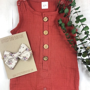 Baby Cotton Muslin Romper | Baby Romper | Button Romper | Sleeveless Romper | Boho Romper | Baby Summer Clothing | Boho Baby Clothing