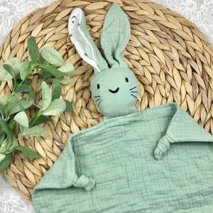 Bunny Lovey | Bunny Comforting Toy | Bunny Muslin Cloth | Baby Shower Gift | Easter Gift