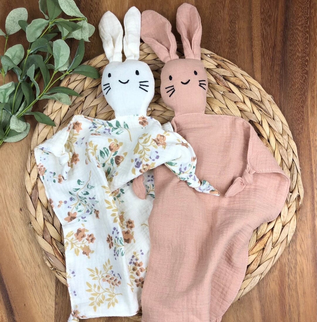 Bunny Lovey Bunny Comforting Toy Bunny Muslin Cloth Baby Shower Gift ...