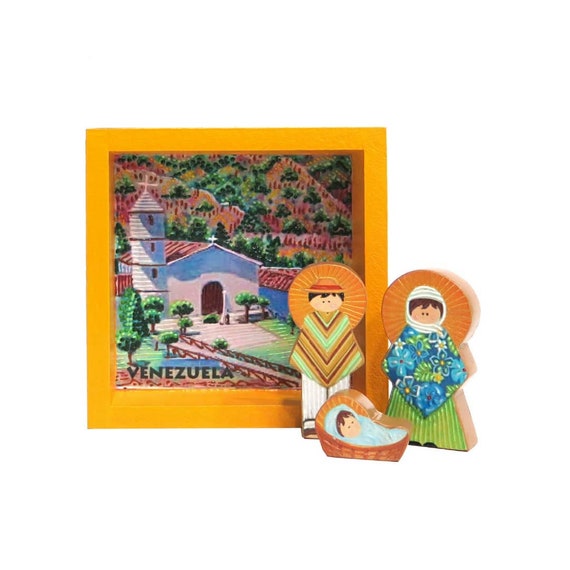 3 Piece Nativity Set Boxed Nativity Set Christmas Decoration Unique Gift Christmas Gift Typical Venezuelan Nativity Set Andean