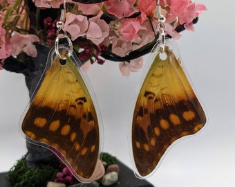 Green Veined Emperor Butterfly Earrings