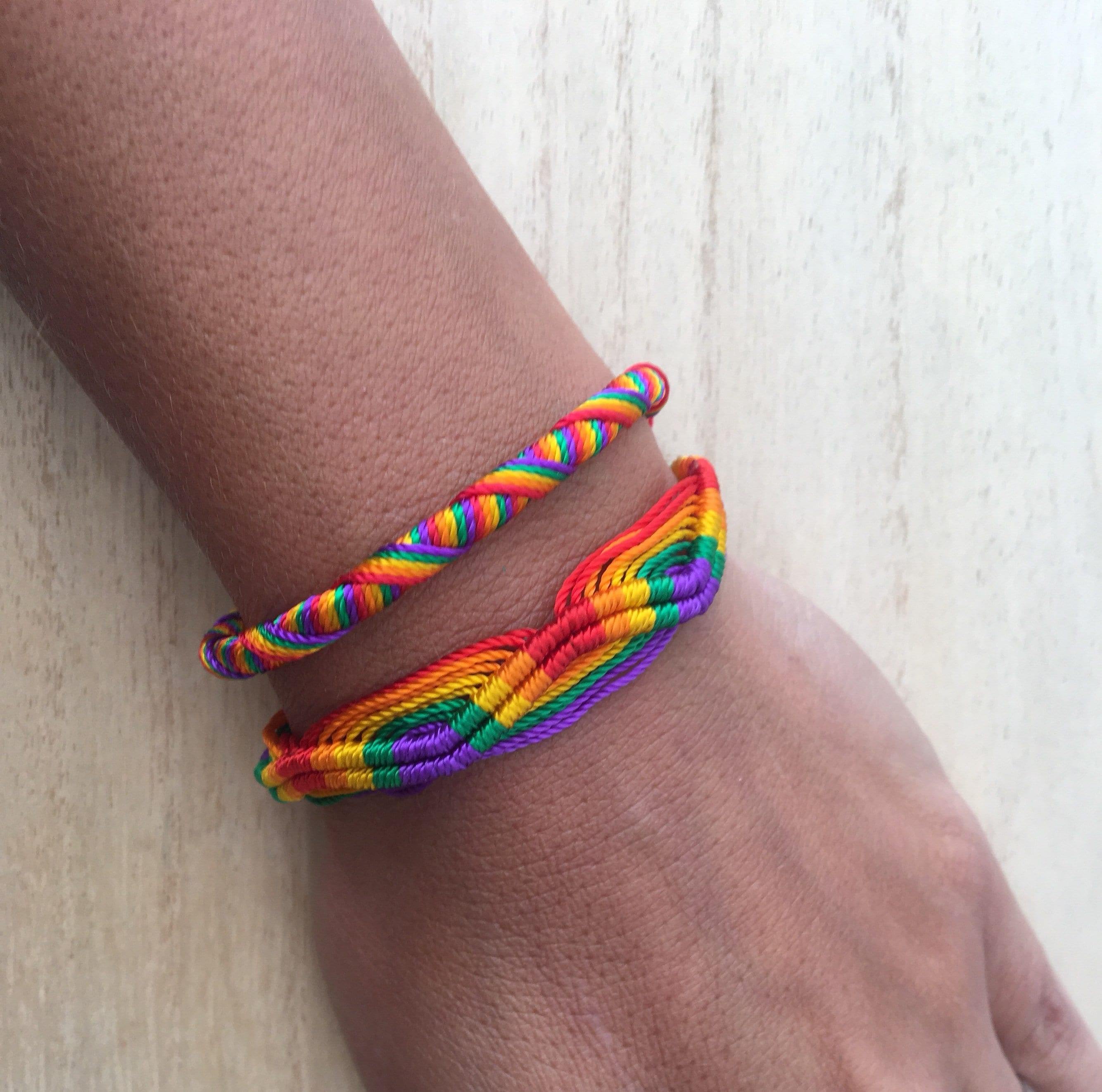 Baublebar Custom Woven Friendship Bracelet - Rainbow Diagonal