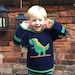 Tyrannosaurus Rex Dinosaur alpaca jumper, Boy Alpaca Jumper Dinosaur motif, Boy Alpaca Jumper Sweater Dinosaur motif, 
