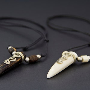 Tooth necklace/ Hand made Tribal Necklace/ Cord tooth necklace/Man necklace/Surfer necklace/Boho necklace/Summer necklace/Men necklace
