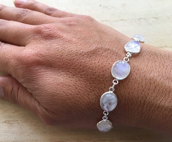Amazon.com: Moonstone Beaded Bracelet, 6mm Rainbow Moonstone Grade AAA  Beads, Natural Gemstone Bracelet, Stacking Bracelet Gift Bracelet Unisex  Bracelet: Clothing, Shoes & Jewelry