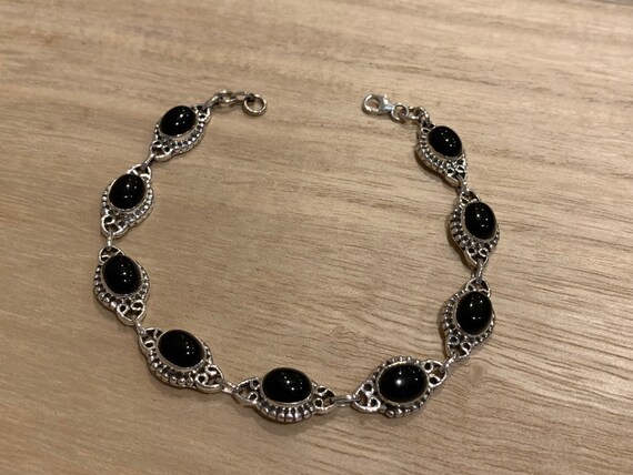 Black Onyx Sterling Silver Bracelet, Black Onyx Bracelet, Chain Black Onyx Bracelet, Heavy Weight Onyx Bracelet - Etsy Black Onyx Sterling Silver Bracelet, Black Onyx Bracelet, Chain Black Onyx Bracelet, Heavy Weight Onyx Bracelet - Etsy