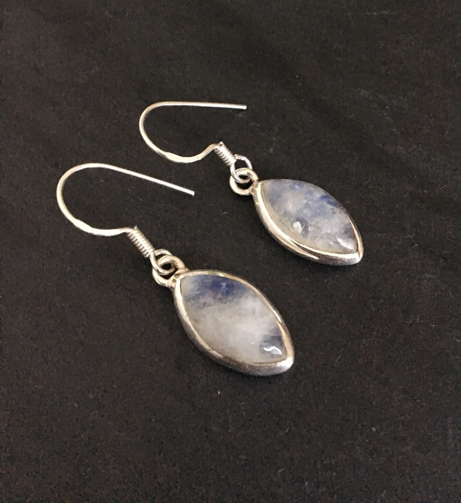 Earrings Moon Phases with Moonstone Silver Plated main image 1