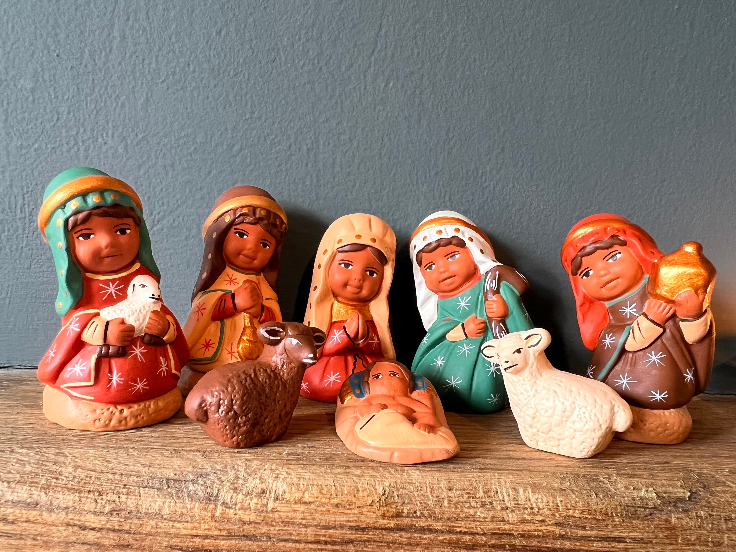 Nativity Scene Nativity Set Ceramic Nativity Set 8 Pieces Etsy