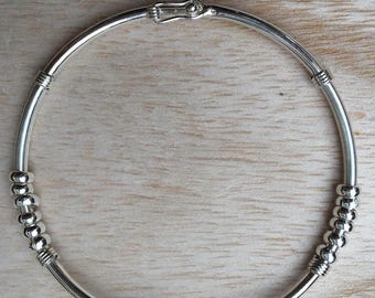 Bracelet en argent sterling, Bracelet en argent avec perles, Bracelet en argent de tous les jours