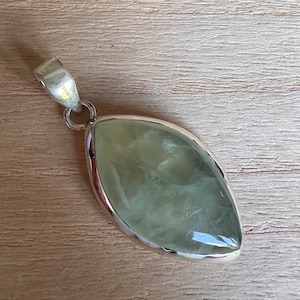 Prehnite pendant, Sterling silver, prehnite pendant, green prehnite pendant, Christmas gift, marquise shape prehnite