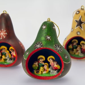 Nativity Set Gourd, Nativity Scene, Christmas decorarion image 1