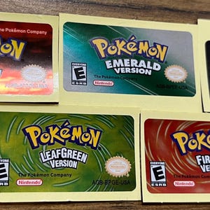 ポケモン エメラルド、ルビー、サファイア、リーフグリーン、ファイアレッド 交換用ラベル ステッカー - GBA