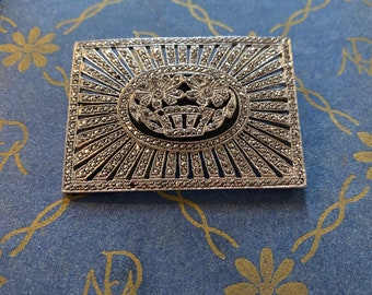 Sterling Silver Marcasite Brooch, Vintage/Antique