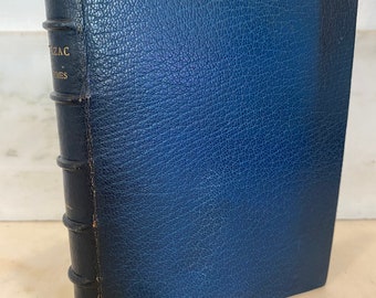 Balzac, Maximes, Arthur L Humphreys, 1912, French and English Edition, Blue Leather Book