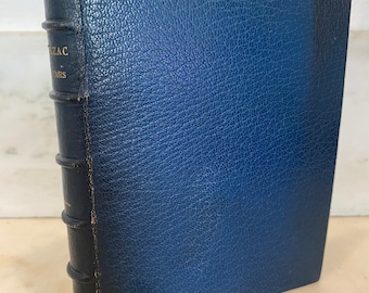 Balzac, Maximes, Arthur L Humphreys, 1912, French and English Edition, Bumpus Signed Binding, Blue Leather Book