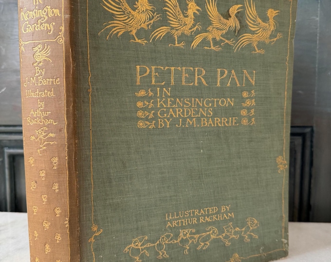 Featured listing image: Peter Pan in Kensington Gardens, JM Barrie, illustrated by Arthur Rackham, ca 1912, Hodder & Stoughton