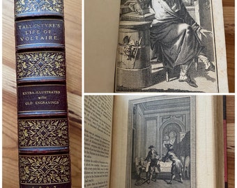 The Life of Voltaire, S. G. Tallentyre, Extra Illustrated, 3rd edition, G P Putnam's Sons, 1907, Signed Stikeman & Co. Bindery Binding