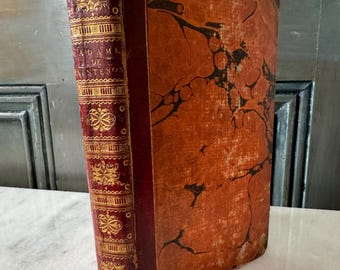 Madame De maintenon, Madame De Genlis, 1806, French Language, Red Leather Binding, Antique Book