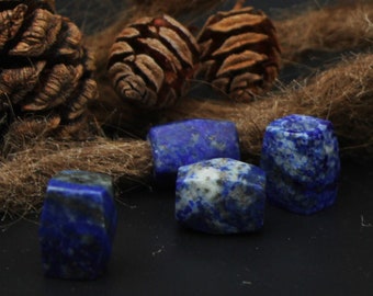 Lapis lazuli dread beads set | 2 dreadbeads | natural stone dreadlock beads | Bohemian Loc Jewelry