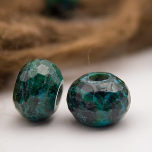 Dark green dreadlock beads serpentine | 2 pieces | Serpentine dread jewelry | Green dread beads |c dread jewelry made of minerals | Dreadbeads