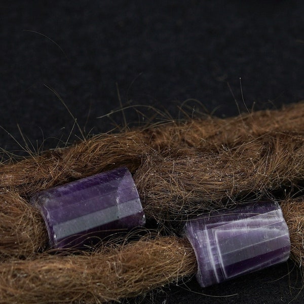 Amethyst Dreadbead Natural Dreadlock Beads Gemstone for Dreadlcoks Braid Beads Bearad Pearl Amethyst Hair Bead Loc Jewelry Natural