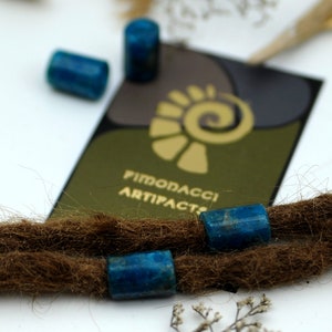 Loc Jewelry | Set of 2 Beads | Apatite dreadbead | Dreadschmuck | dreadlocks clip | hair beads | hair jewelry | dread beads | rasta beads