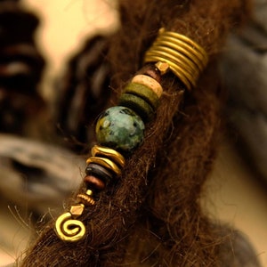 Perline per rasta fatte a mano in filo metallico in stile boho - gioielli per rasta, accessori hippie, accessori per capelli da festival