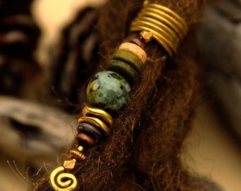 Handmade wire dread bead in boho style - jewelry for dreadlocks, hippie accessories, festival hair accessories, unique handmade items