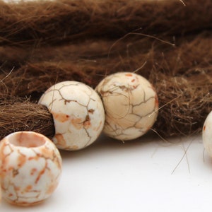 Set of 2 dreadlock beads | magnesite | dreadbead | dread jewelry | dread bead