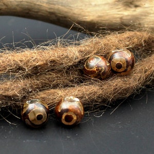 Dreadschmuck | 2 Tibetische Dzi Perlen für Dreadlocks | Dreadperle | Dreadbead | Dreadlock beads | Dread Jewelry