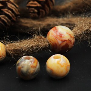 Set of 2 Dreadlock Beads | Lace Agate | Dreadbead | Dread Jewelry | Dread Bead | Bohemian Dread Stones
