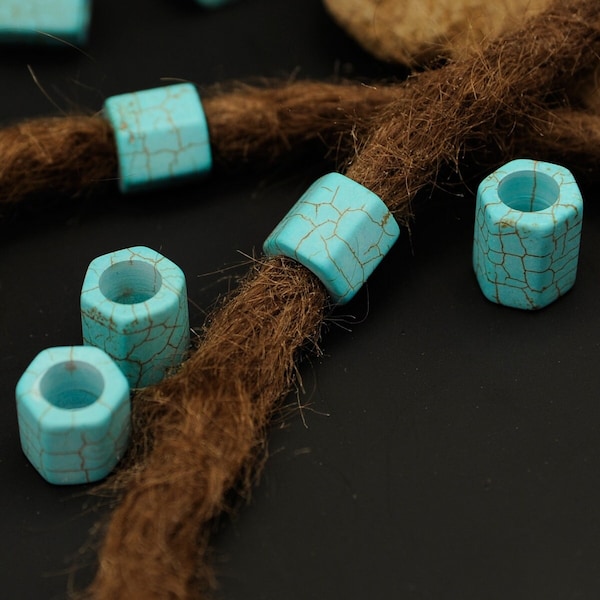 Set of 2 dreadlock beads | Turqoise | Dreadbead | Dread jewelry | Loc jewelry