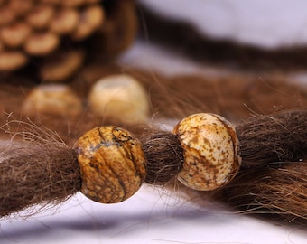 Set aus 2 Dreadlockperlen | Jaspis | Dreadbead | Dreadschmuck | Dreadperle