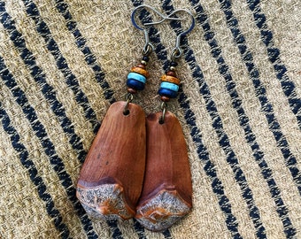 Wood earrings from pine cone scales | pine cone jewelry | wood jewelry | nature earrings