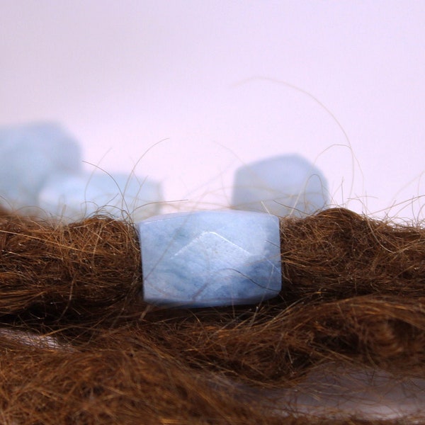 Gemstone Beads for Dreads, Dreadlock Beads, Gemstone Dreadbeads, Aquamarine