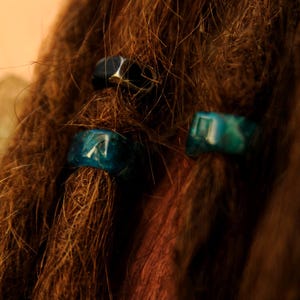 Apatite Dreadlock Beads Slice • Natural Stone Hair Jewelry • Boho Handmade Dread Beads • Sustainable Crystal Hair Accessories