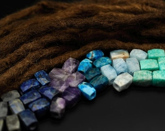 Perle per Dreadlocks in pietre preziose – Gioielli naturali fatti a mano per Dreads, stile boho, hippie e accessori spirituali