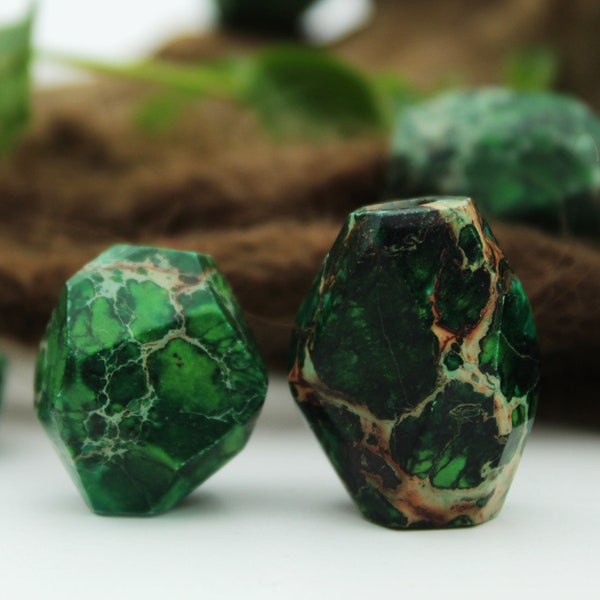 Set of 2 dreadlock beads | Green emperor Jasper | Dreadbead | Dread jewelry | Loc jewelry