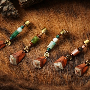 Dread jewelry wire beads with pine cone scale | Boho dreadlock jewelry | Hippie hair accessories | Hair bead | Dreadbead Authentic Look