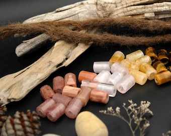 Handmade Gemstone Dreadlock Beads – Natural Jewelry for Dreads, Boho Style, Hippie Accessories, and Spiritual Hair Jewelry - Earty Colours