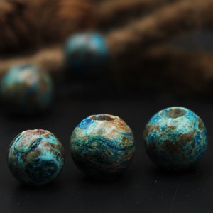 Dreadlock Beads Set of 2 | Turquoise Natural Stone Dread Jewelry | Hair Beads | Stone Beads for Dreads | Loc Jewelry