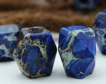 Set of 2 dreadlock beads | Blue emperor Jasper | Dreadbead | Dread jewelry | Loc jewelry