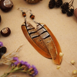 Natural Feather Earrings, Bohemian Earrings, Alternative