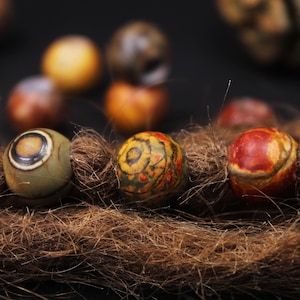 Dreadbead Set of 3 | jasper | dread jewelry | dreadlock beads | hair beads