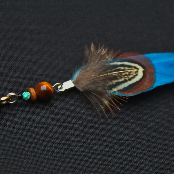 Dreadlock Beads with Feather, Dreadlock Feather, Loc Jewelry