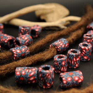 Perline dreadlock | Perline del terrore in argilla polimerica | Gioielli del terrore | Dreadlocks colorati con perline di argilla polimerica | Gioielli hippy | Perline del terrore Boho