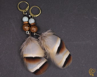 Natural Feather Earrings, Bohemian Earrings, Alternative