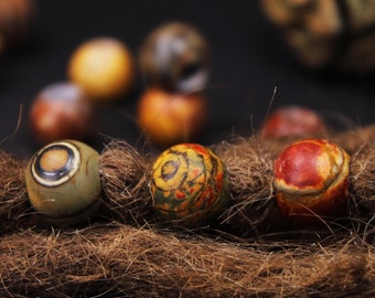 Dreadbead Set of 3 | jasper | dread jewelry | dreadlock beads | hair beads