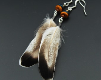 Natural Feather Earrings | Duck Feather Earrings | Bohemian Earrings | Light Earrings